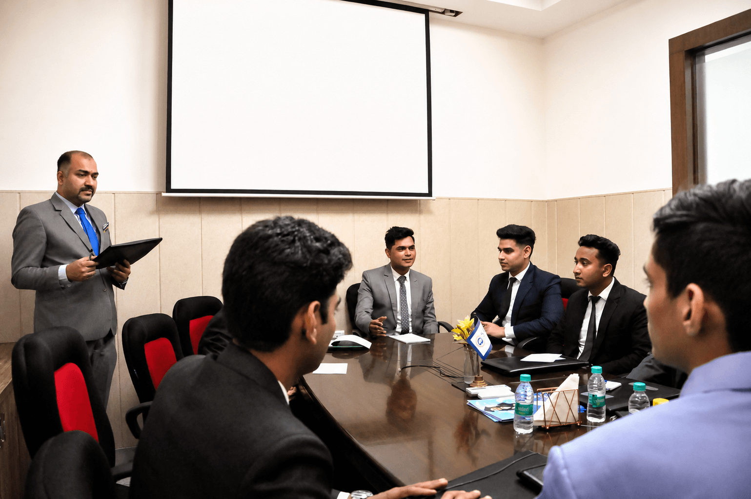 Hospitality industry professionals with SRM IHM students